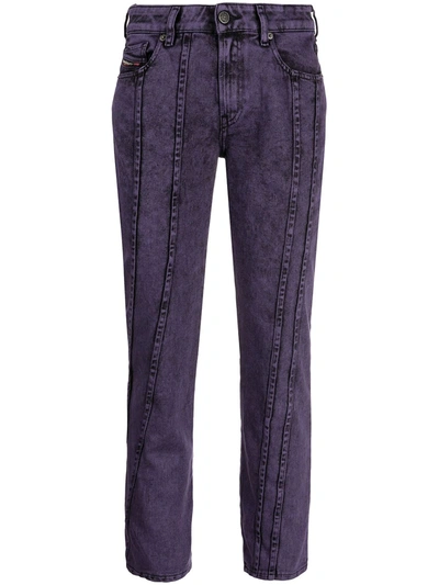 Diesel D-joy Slim Cropped Jeans In Purple