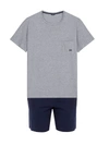 Hom Men's 2-piece T-shirt & Shorts Pajama Set In Navy