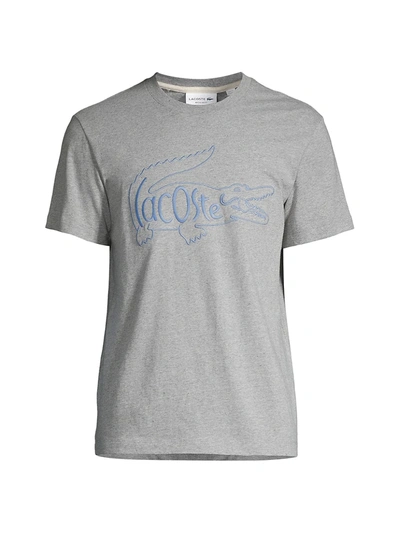 Lacoste Men's Embroidered Logo Jersey T-shirt In Heather Grey