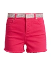 ALEXANDRE VAUTHIER CRYSTAL BELT JEAN SHORTS,400013420219