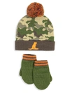 ANDY & EVAN LITTLE BOY'S TWO-PIECE CAMO HAT & MITTEN SET,400013592757