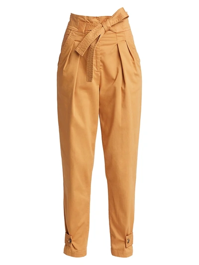 A.l.c Karey Belted High-rise Trousers In Brown