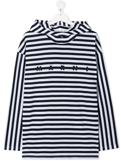 MARNI TEEN HOODED COTTON T-SHIRT