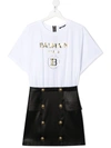 BALMAIN TEEN T-SHIRT SKIRT PANELLED DRESS