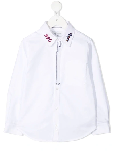 The Marc Jacobs Kids' Embroidered Cotton Shirt In White
