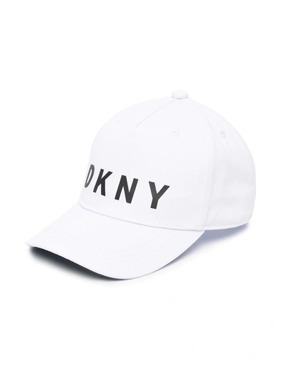 Dkny Kids' Logo Embroidered Cap In White