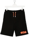 Gcds Teen Logo-print Track Shorts In Black