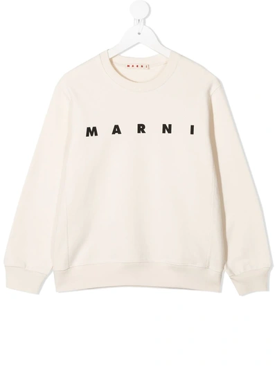 Marni Kids' Logo-printed Sweatshirt In Neutrals
