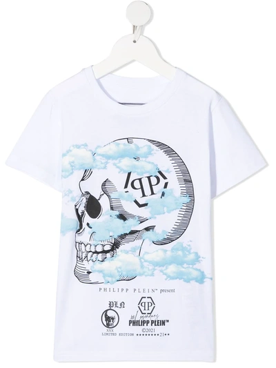 Philipp Plein Kids' Monogram Graphic-print T-shirt In White