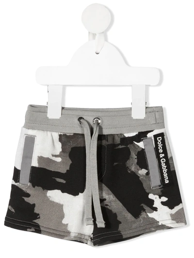 Dolce & Gabbana Camouflage-print Shorts In Grey