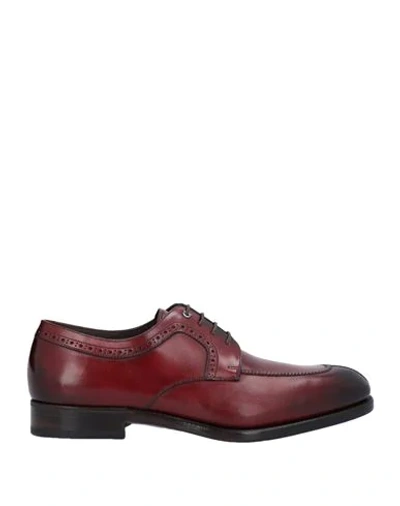 Ferragamo Lace-up Shoes In Maroon