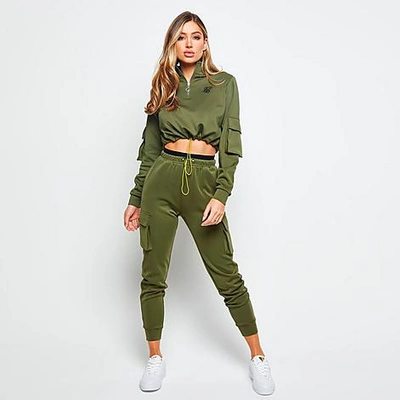 Siksilk Women's Cargo Pocket Jogger Pants In Khaki Green