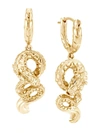 JOHN HARDY 18KT YELLOW GOLD LEGENDS NAGA SAPPHIRE DROP EARRINGS