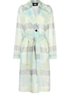 KARL LAGERFELD CHECKED ORGANZA TRENCH COAT