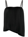 Fabiana Filippi Pleated Metallic-trim Vest Top In Black