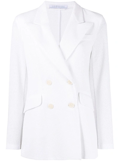 Harris Wharf London Peak-lapel Double-breasted Blazer In White