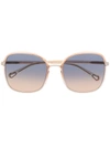 Chloé Franky Square Frame Sunglasses In Orange
