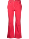 BOUTIQUE MOSCHINO HIGH-RISE FLARED COTTON JEANS