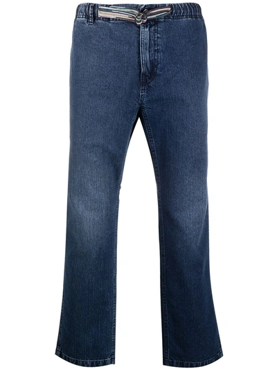 Missoni Drawcord Cropped Jeans In Blue