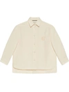 GUCCI G EMBROIDERED COTTON-VOILE SHIRT