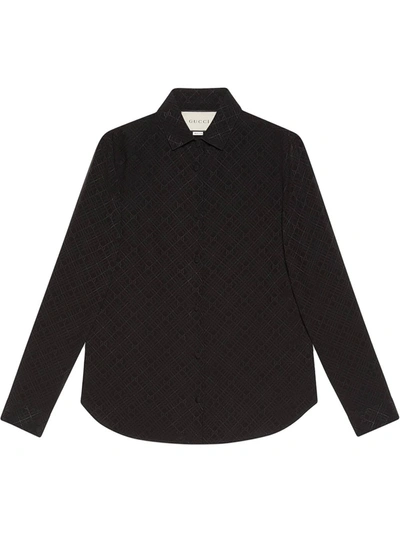 Gucci Gg Supreme Jacquard Shirt In Black