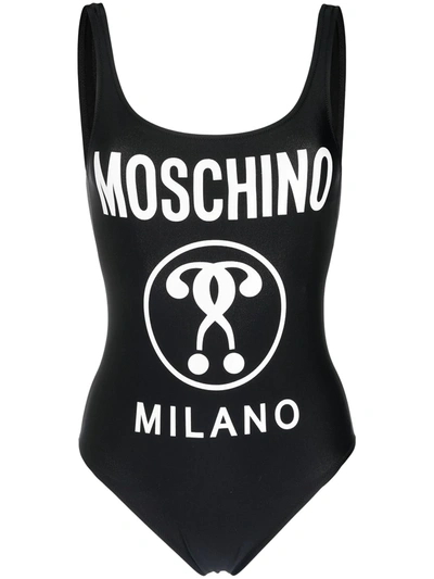 Moschino Logo-print Swimsuit In Black