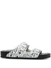 Birkenstock Abstract Spot Print Two-strap Sandals In Black
