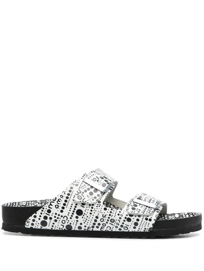 Birkenstock Abstract Spot Print Two-strap Sandals In Black