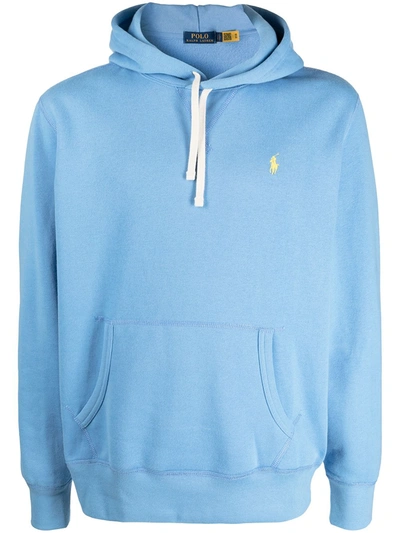 Polo Ralph Lauren Embroidered Logo Relaxed-fit Hoodie In Blau