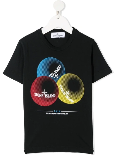 Stone Island Junior Teen Graphic-print T-shirt In Black