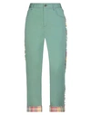 MONSE MONSE WOMAN PANTS GREEN SIZE 8 COTTON, ELASTANE, LINEN,13553366MV 2