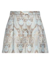 Sandro Ori Pleated Metallic Brocade Shorts In Dove Grey