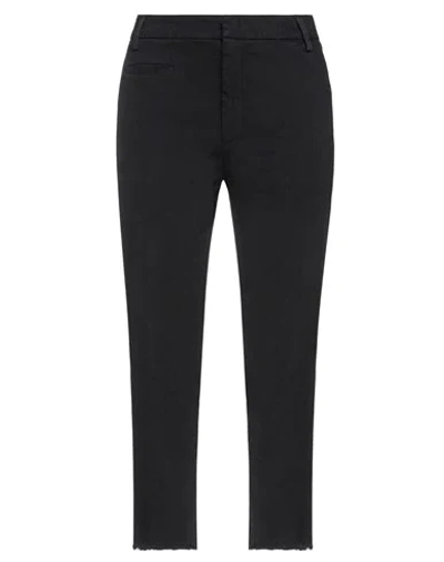 Dondup Woman Pants Black Size 6 Cotton, Elastane In Black