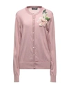 Dolce & Gabbana Pink Silk Knit Button Down Cardigan Sweater In Pastel Pink