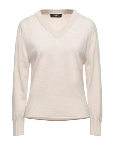 Alpha Studio Sweaters In Ivory