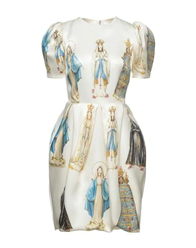 Dolce & Gabbana Short Dresses In Ivory
