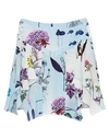 Stella Mccartney Asymmetric Floral-print Silk Mini Skirt In Blue