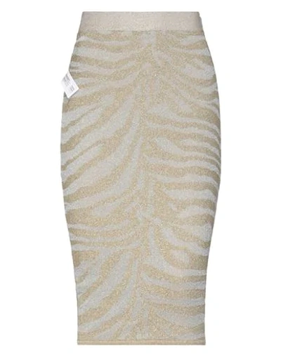 Herve Leger Midi Skirts In Gold