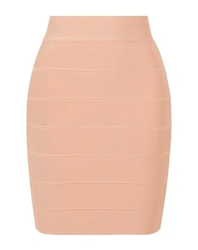 Herve Leger Bandage Mini Skirt In Blush