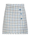 Sandro Calia Houndstooth Cotton-blend Tweed Mini Skirt In Blue