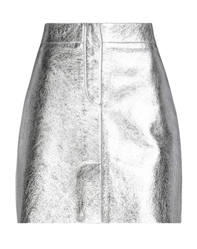 Sandro Metallic Cracked-leather Mini Skirt In Silver