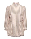 Sandro Anya Striped Woven Shirt In Beige