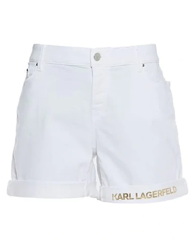 Karl Lagerfeld Denim Shorts In White