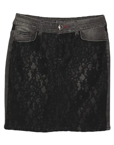 Philipp Plein Denim Skirts In Black