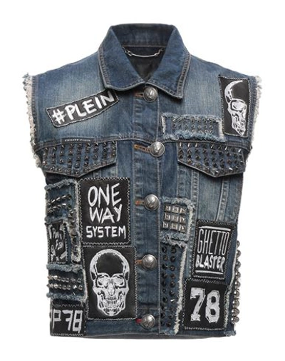 Philipp Plein Denim Outerwear In Blue