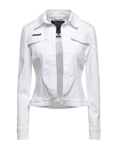 Philipp Plein Denim Outerwear In White