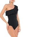 Isabel Marant Sicilya Ruffled One-shoulder Swimsuit In Black