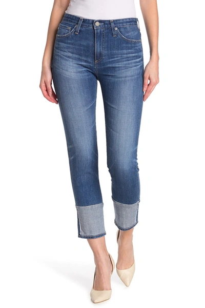 Ag Isabelle Contrast Crop Straight Jeans In 15yrs Finite
