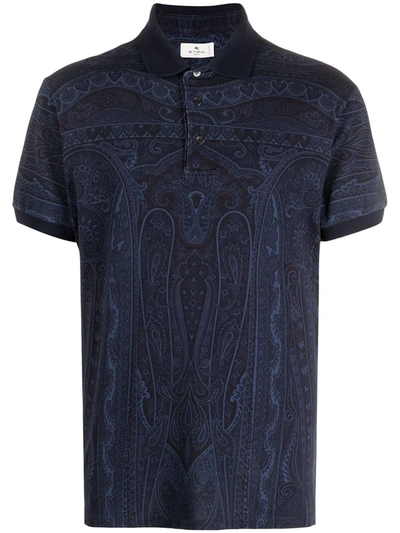 Etro Regular Fit Polo Shirt In Blue