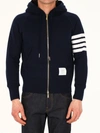 Thom Browne Classic Loopback 4-bar Full Zip Hoodie In Gray